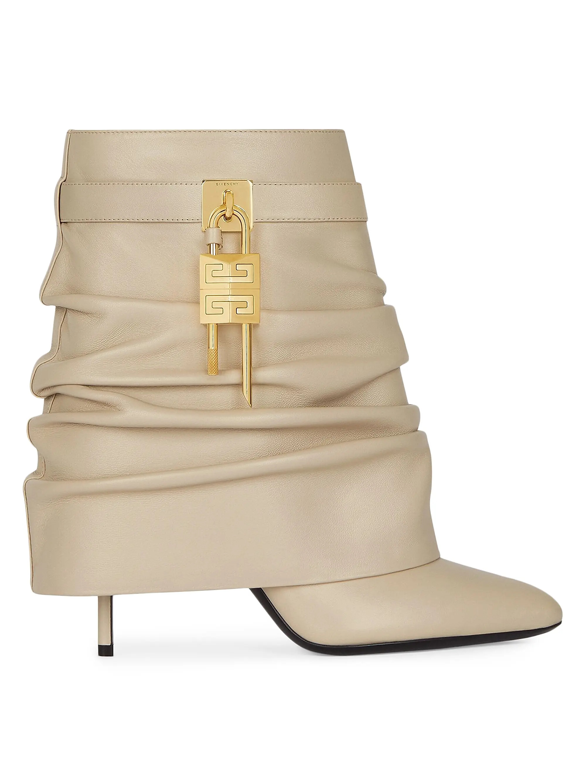 Givenchy Shark Lock Stiletto Ankle Boots in Nappa Leather | Saks Fifth Avenue | Saks Fifth Avenue