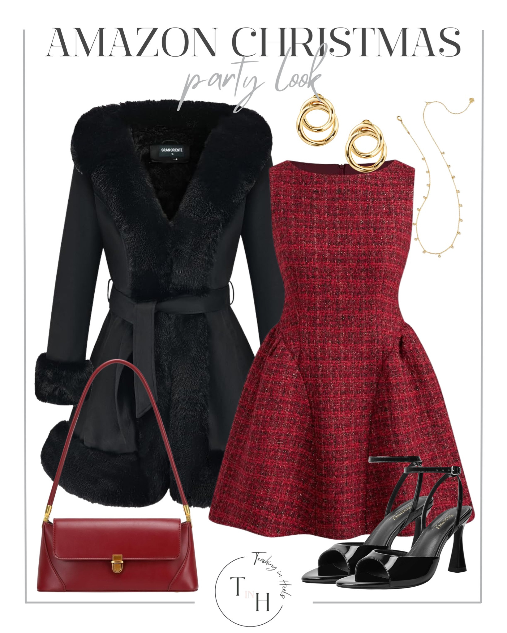 Amazon holiday party look

Sequin tops
Velvet dresses
Satin midi skirts
Metallic heels
Statement earrings
Festive knit sweaters
Tailored blazers
Cocktail dresses
Clutch handbags

#LTKHoliday #LTKSeasonal #LTKSaleAlert