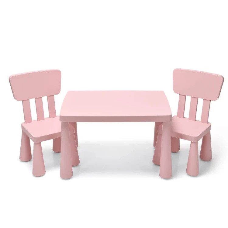 3 Piece Kids Play Table and Chair Set - Pink | REBEL (formerly Rebelstork)