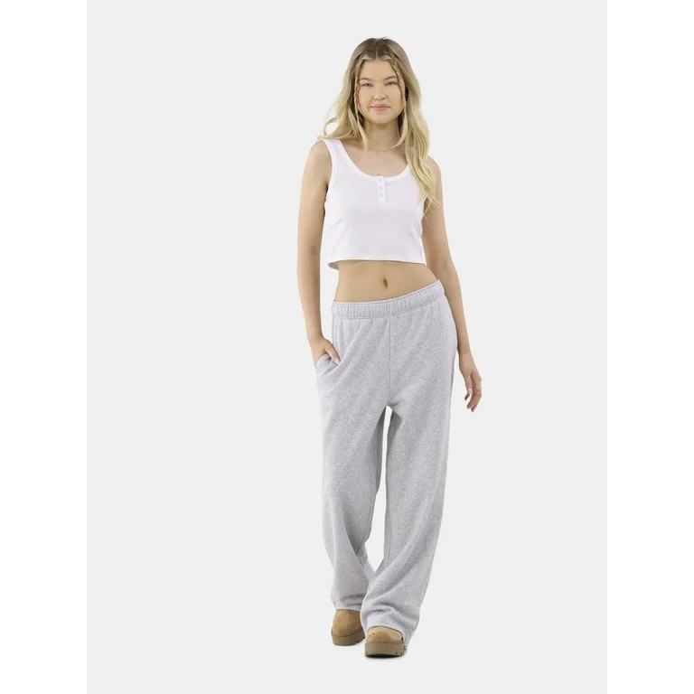 No Boundaries Wide Leg Sweatpants, Women's | Walmart (US)