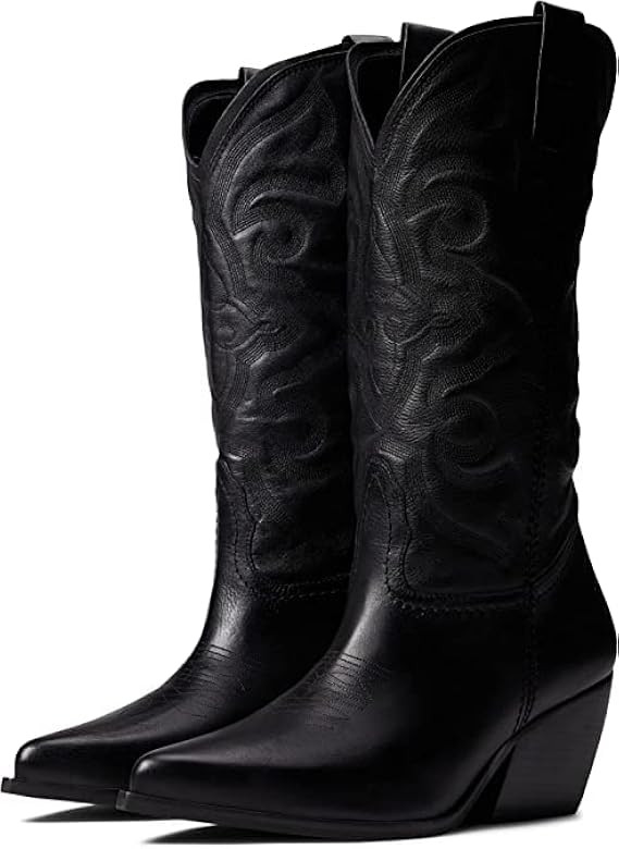 Steve Madden Womens West Embroidered Pointed Toe Cowboy, Western Boots | Amazon (US)