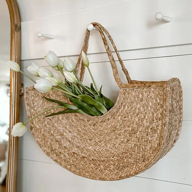 Water Hyacinth Handled Tote | Antique Farm House