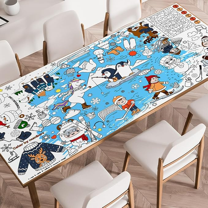 Winter Decorations, Winter Crafts for Kids - Giant Winter Coloring Tablecloth/Poster/Banner/Games... | Amazon (US)