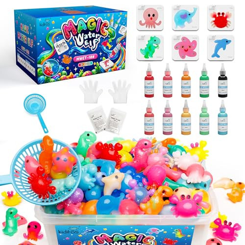 Kiditos Magic Water Elf Toy Kit – Squishies for Kids, 10 Gels & 6 Molds, Magic Gel Water Pets Sensory DIY Craft Kit, Party Favors & Gifts for Kids Ages 3+ | Amazon (US)
