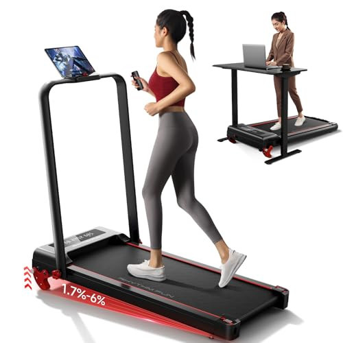 RHYTHM FUN Treadmill with Incline, Walking Pad with Handle Bar,300lbs Walking Pad with APP, Portable Folding Walking Treadmills for Home/Office with Low Noise | Amazon (US)