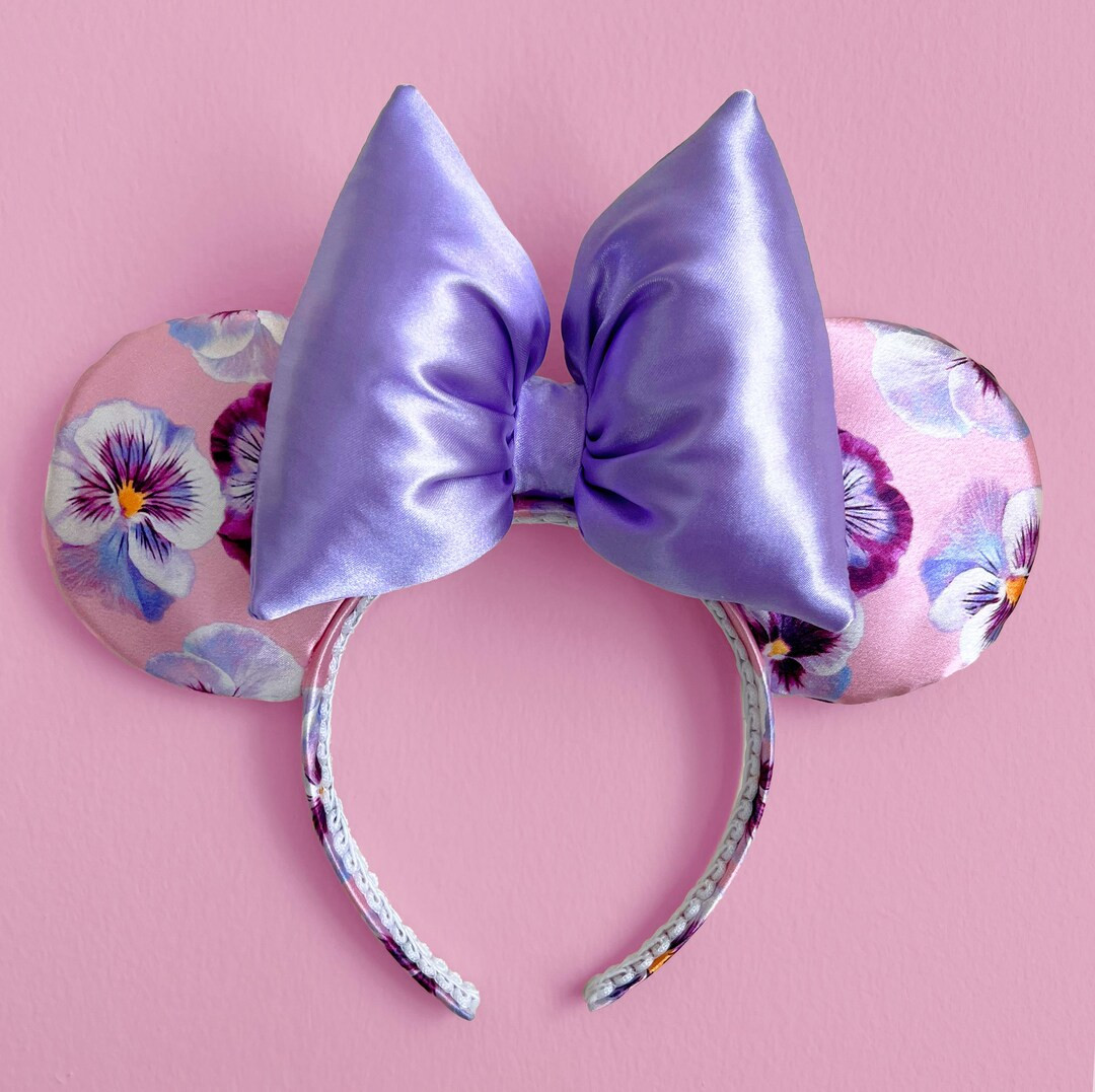 Minnie Rapunzel Ears Pink Minnie Ears Spring Gifts for Easter Ears Purple Minnie Ear Floral Tangl... | Etsy (US)