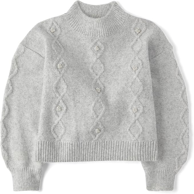 The Children's Place Girls Long Sleeve Pullover Cable Knit Sweater | Amazon (US)