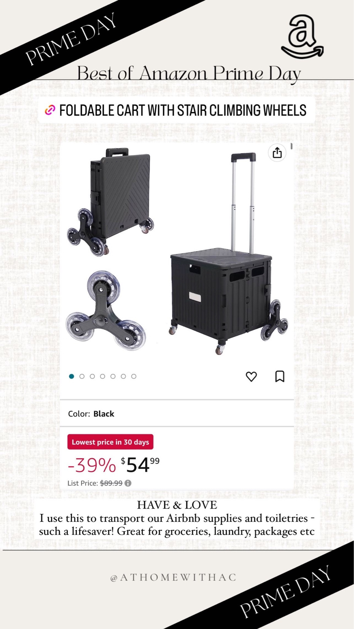 Collapsible utility cart with stair climbing wheels 

#LTKFind #LTKhome #LTKxPrimeDay