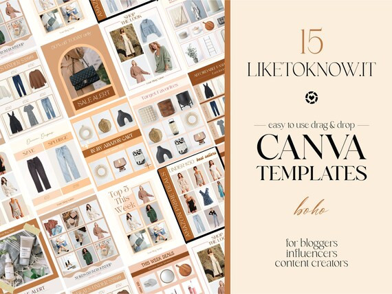 15 Liketoknowit Canva Templates Editable Boho Collages for - Etsy | Etsy (US)