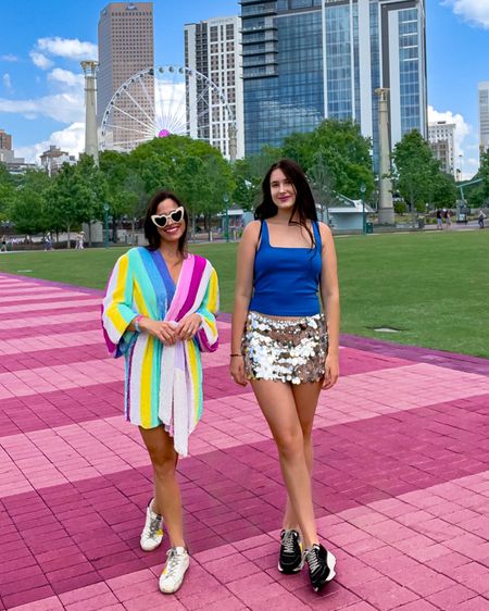 According to my in house Swiftie (who btw scored our AMAZING tix all on her OWN 👏🙌) … I’m in my Lovers Era 🩷🌈🦄💜💙🎡 Taylor Swift Concert Outfit StyledbyAddyKate 

#LTKFind #LTKshoecrush #LTKstyletip