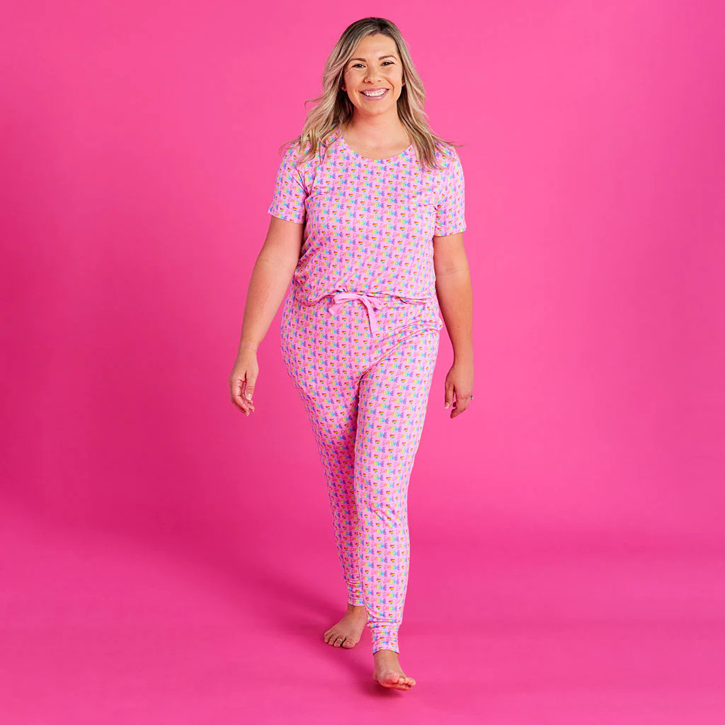 Pink Short Sleeve Women's Pajamas | Lisa Frank® | Posh Peanut