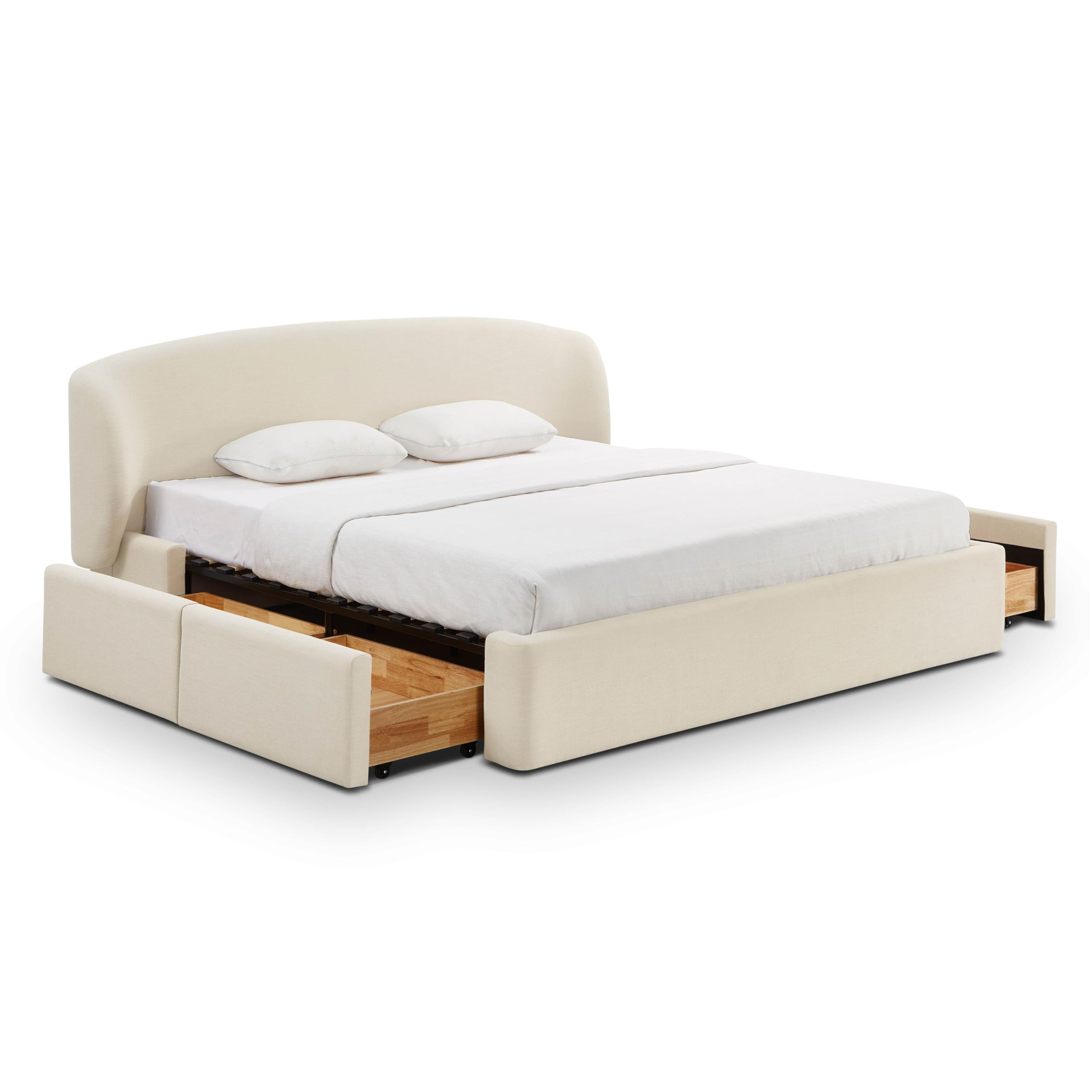 Tov Furniture Corey Cream Upcycled Linen King Storage Bed | Amazon (US)