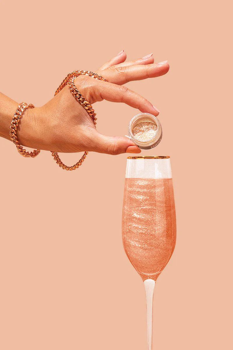 Rose Gold Champagne Glitter | Edible Glitter | Prism Powder for Drinks | Fancy Sprinkles