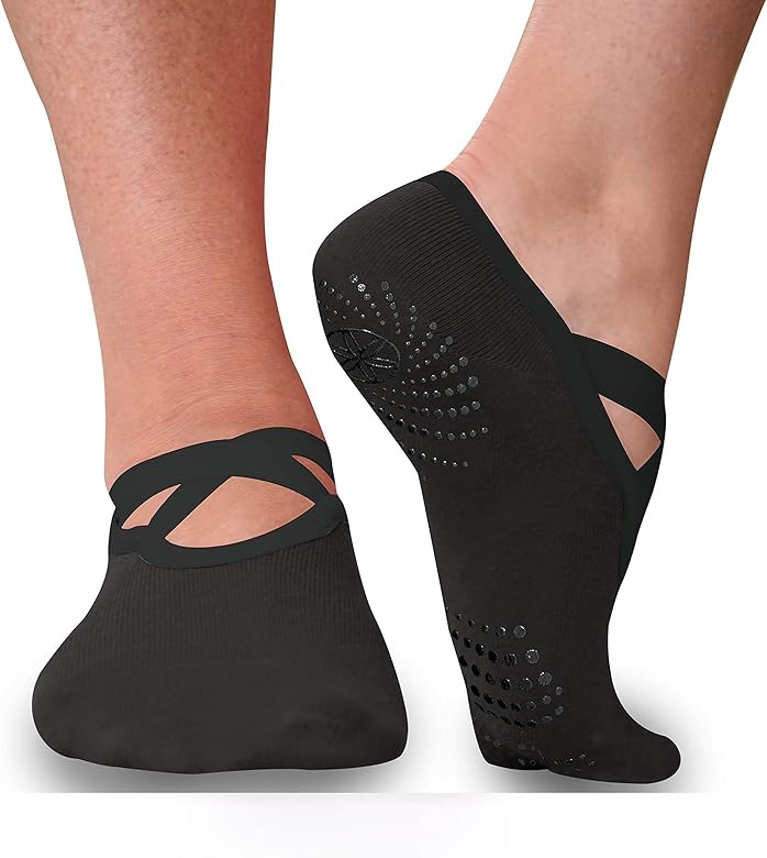Gaiam Yoga Barre Socks - Non Slip Sticky Toe Grip Accessories for Women & Men | Amazon (US)
