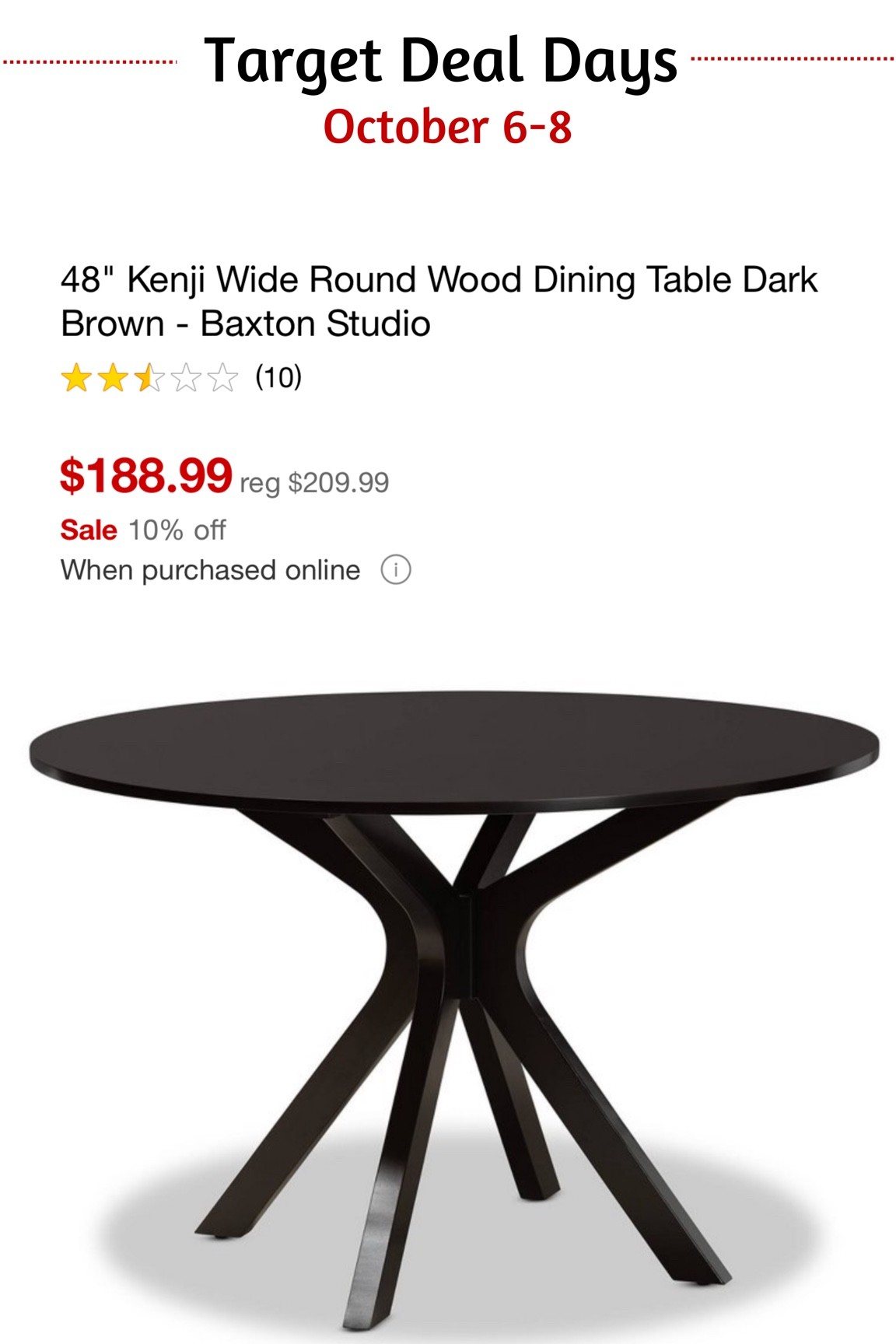 Target deal days. October 6-8th early
Black Friday deals for three days! Target furniture. Dinner table

#LTKsalealert