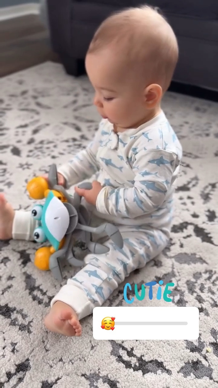 Cutest Walmart shark jammies and one of his fave toys! It crawls all around the house while and which is great for tummy time!! My big kids even like it 🥰 

#LTKBaby #LTKKids #LTKFamily