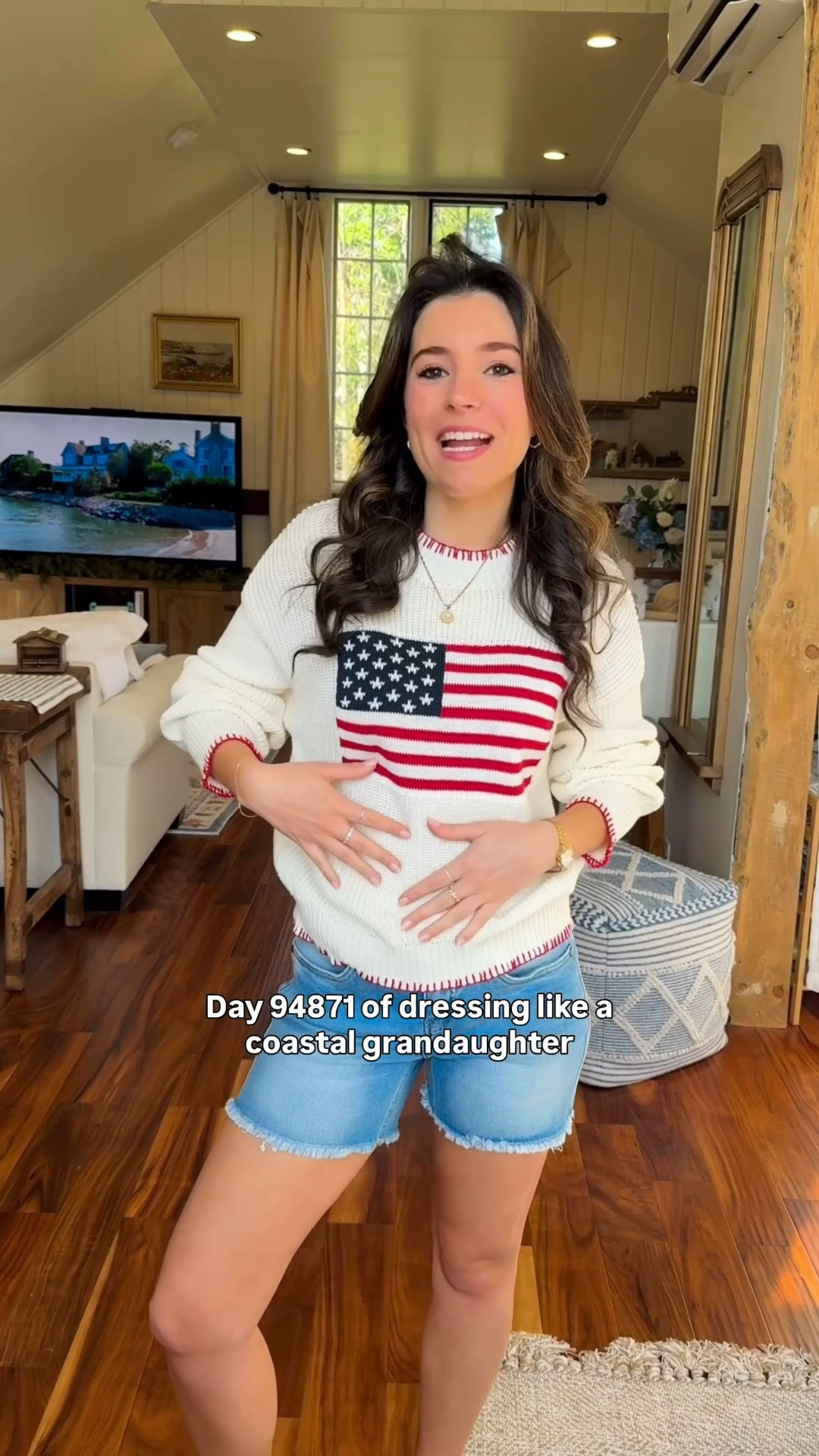 Coastal granddaughter outfits with Izzy & Ivy! I am wearing size S in everything (I am 5 foot 3!) 🇺🇸

Flag sweater / American flag sweater / summer flag sweater / beach cover-up / red and white striped skirt / red and white striped maxi skirt / stripe maxi skirt / orange tank top / jean shorts / summer shorts / summer outfit / summer outfits / summer outfit ideas / spring outfit / summer denim / summer sweater / coastal grandmother / coastal granddaughter 

#LTKootd #LTKgrwm #LTKSeasonal