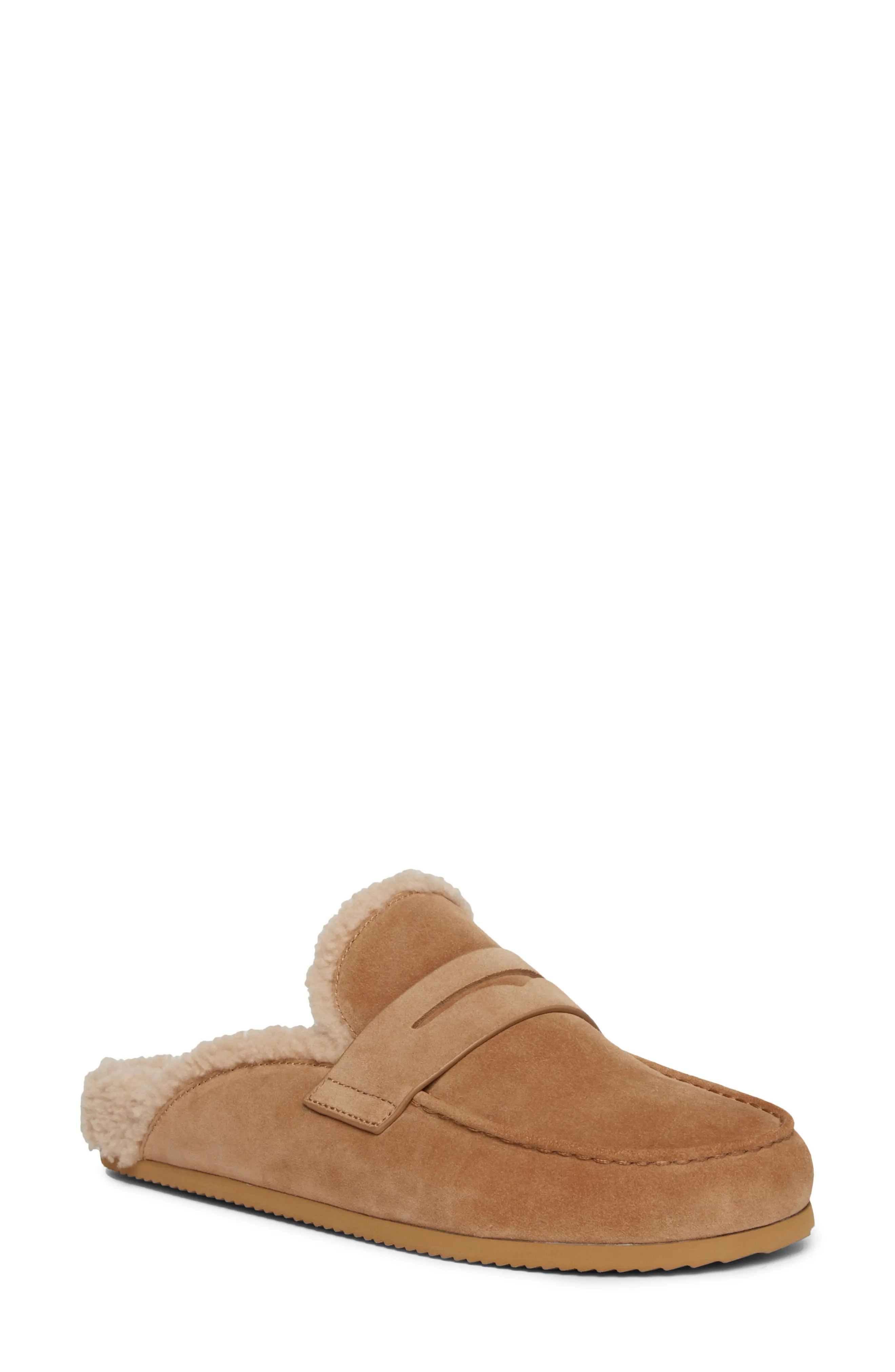 PAIGE Wynn Genuine Shearling Mule in Camel at Nordstrom, Size 8.5 | Nordstrom
