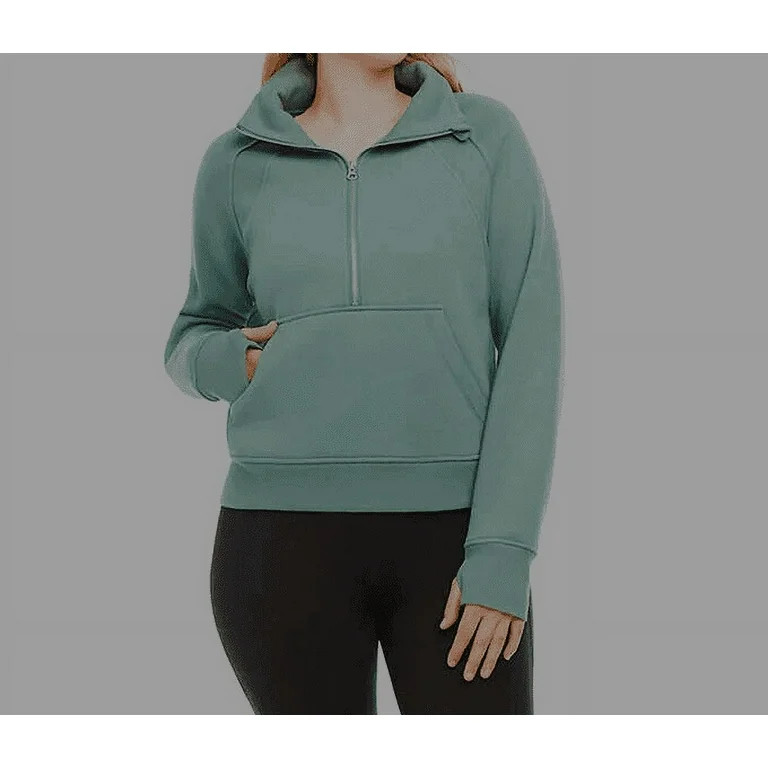 Danskin Women's Mixed Rib Half Zip Pullover Sweatshirt, Tidewater Jacket XL | Walmart (US)