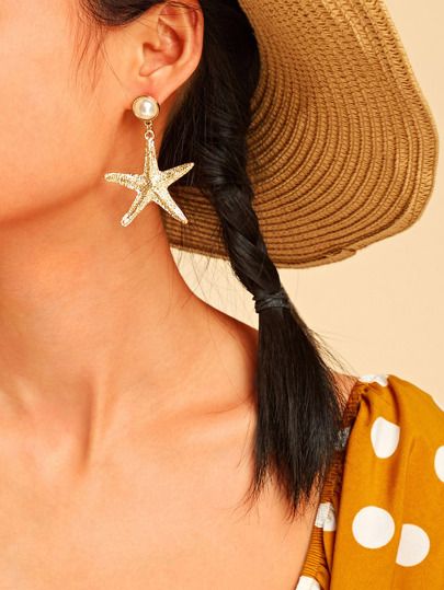 Starfish Drop Earrings 1pair | SHEIN