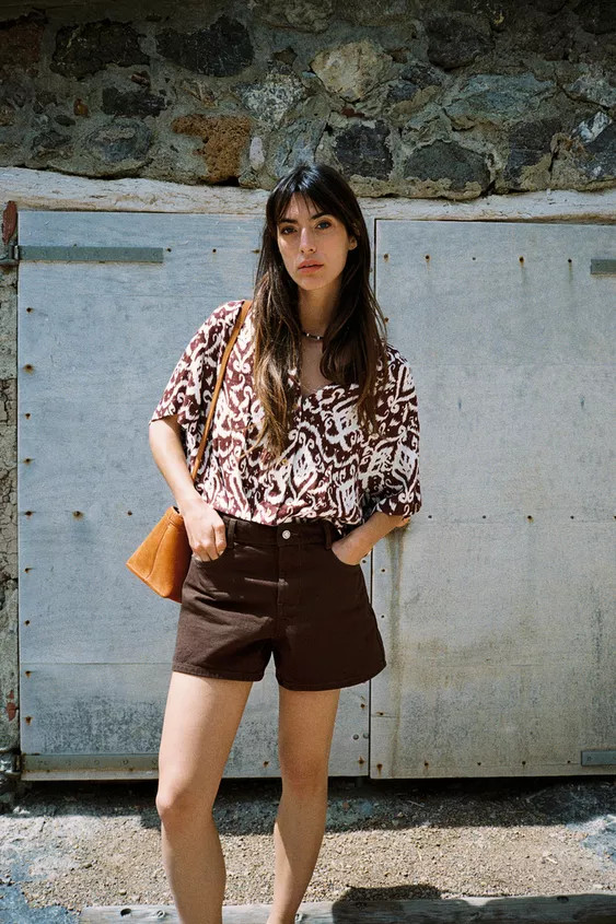 Z1975 MOM FIT MID-WAIST SHORTS | Zara UK