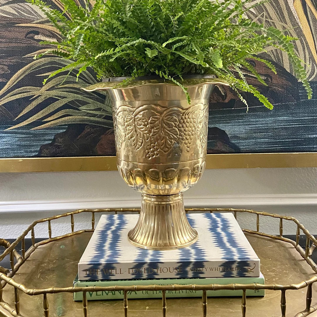 Brass Pedestal Champagne Wine Bucket Vase Planter - Etsy | Etsy (US)