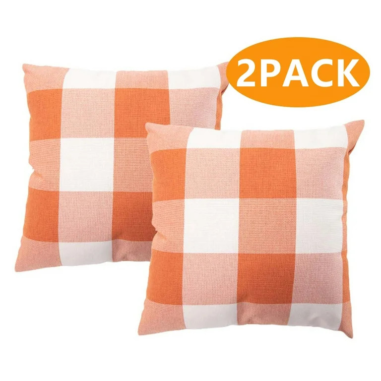 Thanksgiving Pillow Covers Fall Decoration Buffalo Check Plaid Throw Pillow Covers Farmhouse Cush... | Walmart (US)