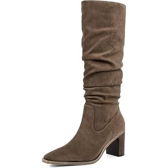 Women Knee High Boots Chunky Heel Tall Fall Boots | 2.95" Heel, Square Toe and Side Zipper, For D... | Amazon (US)
