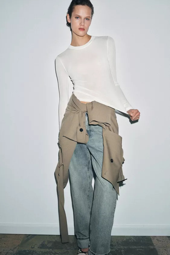 SEMI-SHEER KNIT TOP | Zara US