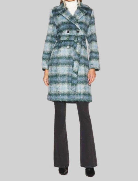 Sloan Coat In Navy Multi | Shop Simon