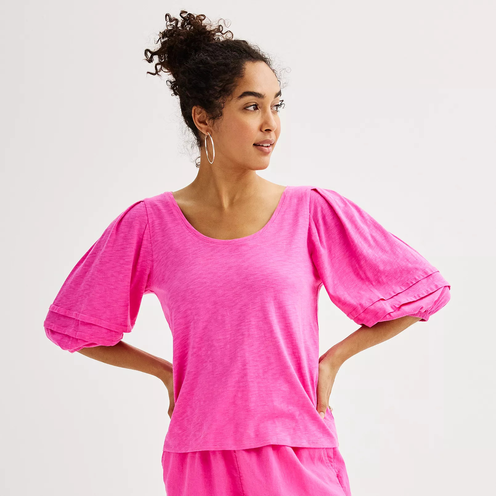 Women's Sonoma Goods For Life® Pintuck Sleeve Femme Tee | Kohl's