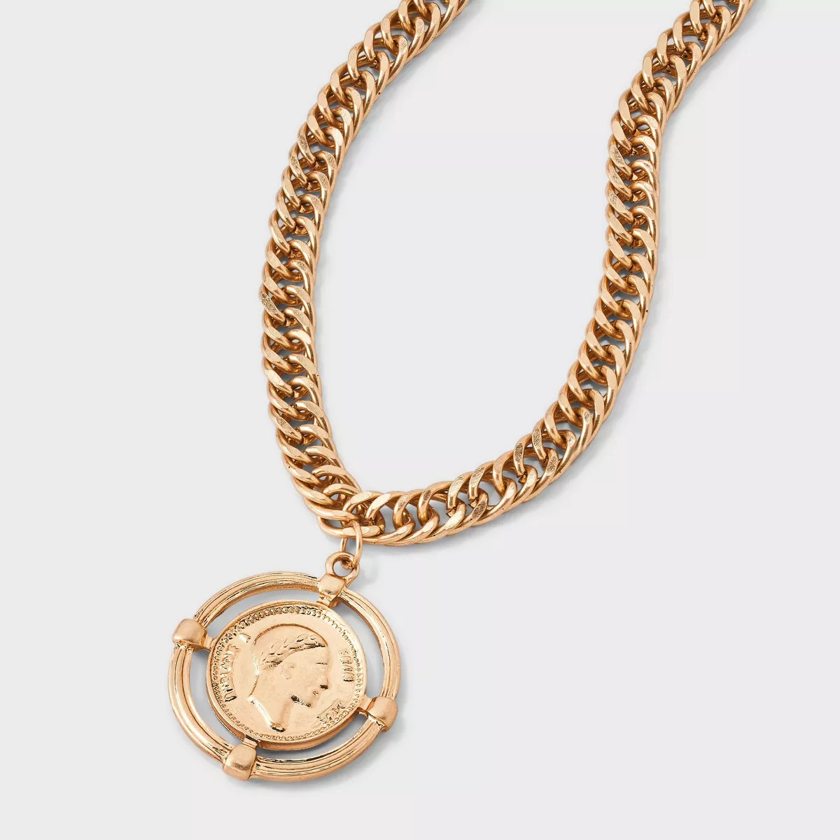 Coin Medallion Pendant Necklace - Universal Thread™ Gold | Target
