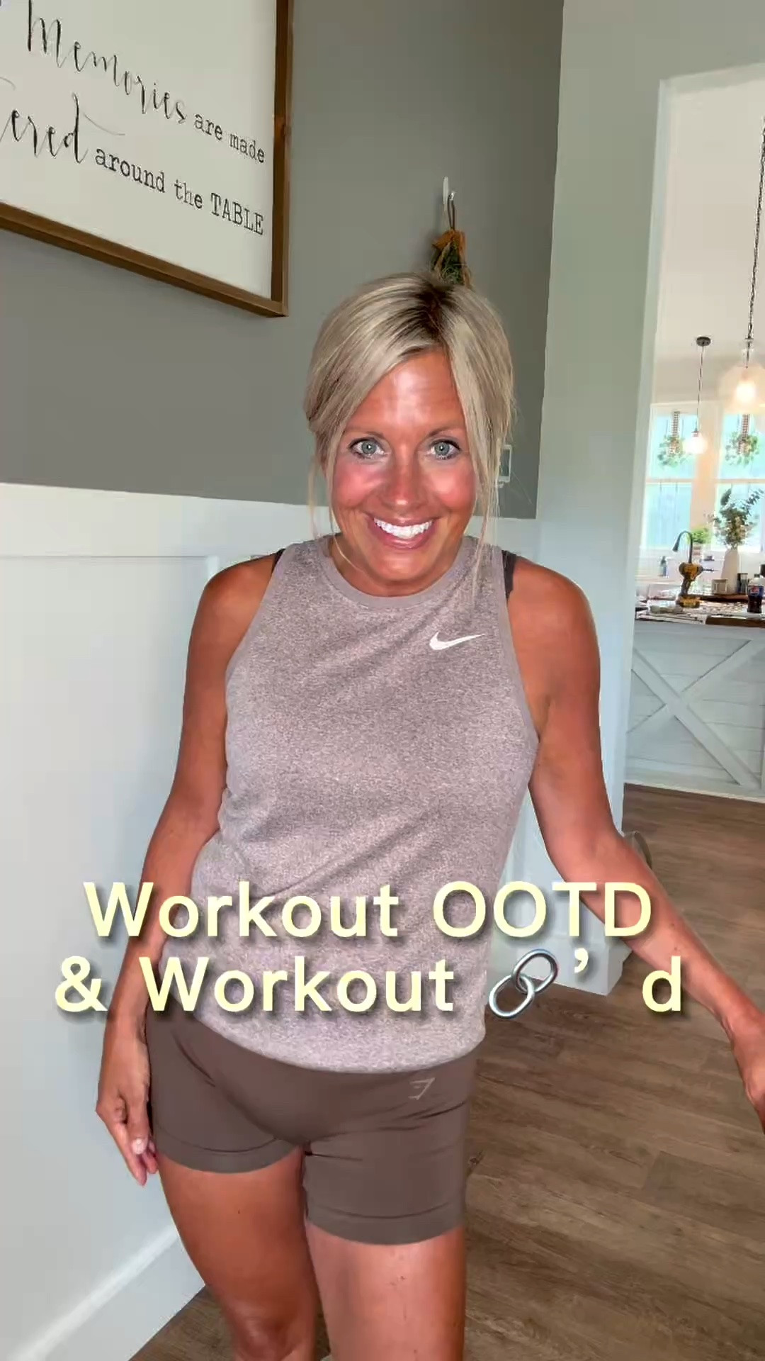 Shop today’s workout OOTD (legs) and read on for today’s workout-
Top from @Nike US shorts from @Gymshark, sneakers from @Nike US.   Find them linked 👇.  #ad
Today’s workout-Friday– Legs (Glute & Quad Focus)

* Barbell Hip Thrust – 4 × 8–10
* Leg Press – 4 × 10–12
* Bulgarian Split Squat – 3 × 10 each leg
* Leg Extension – 3 × 12–15
* Cable Kickbacks – 3 × 15 each leg
* Seated Leg Curl – 3 × 12
* Standing or Seated Calf Raises – 3 × 15–20

Core Finisher:

* Hanging Knee Raises – 3 × 12
* Russian Twists – 3 × 20

#LTKootd #LTKSaleAlert #LTKfitnessgoals