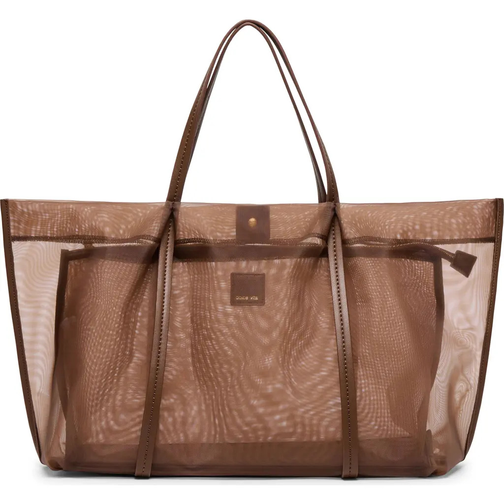 Dolce Vita Aislin Mesh Tote Bag in Chocolate at Nordstrom | Nordstrom