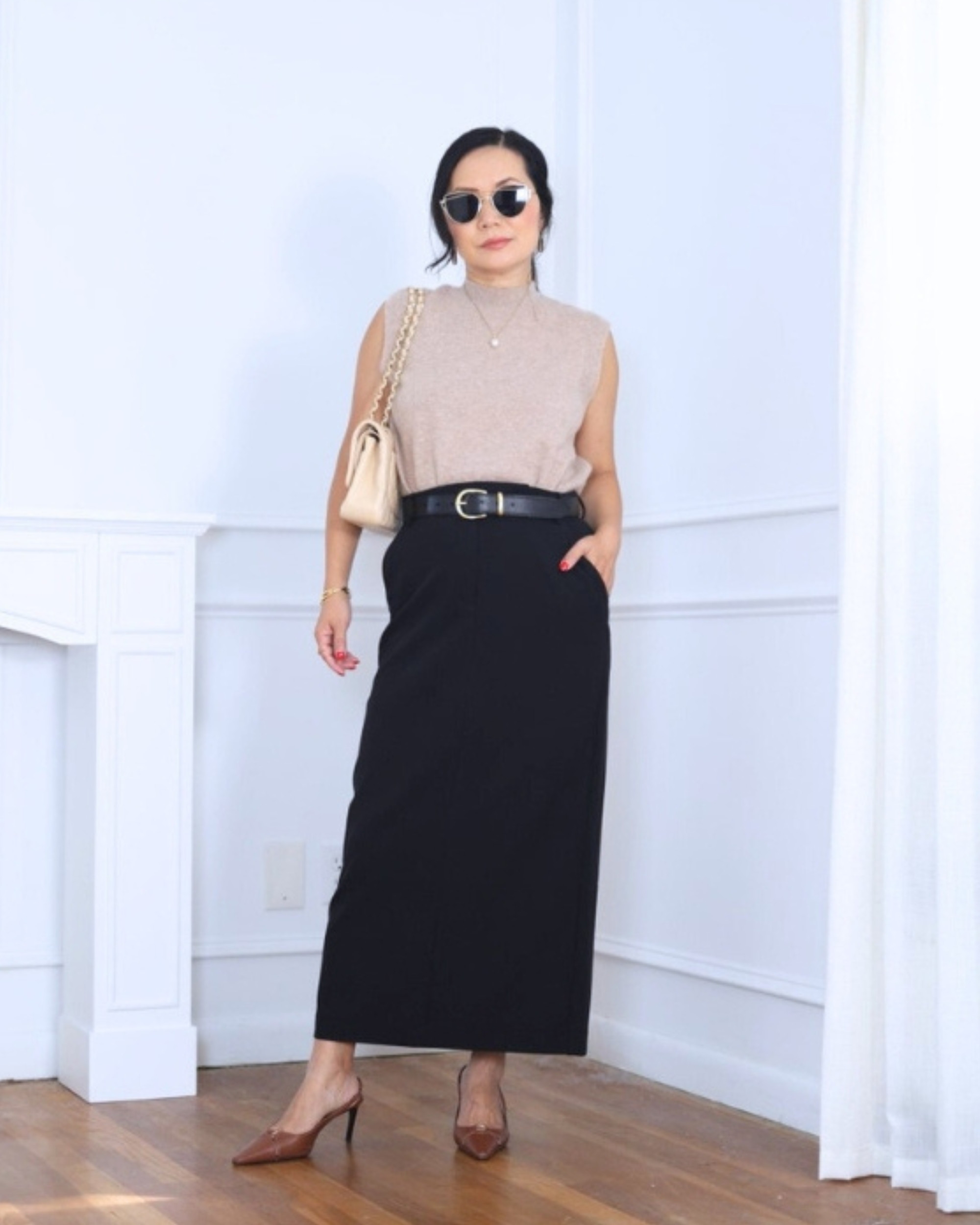 A little mix of comfort and polish — I’m wearing a mock neck top from Quince, a flowy maxi skirt from Express, and sleek shoes from Mango. Perfect for those days when you want to look effortlessly chic. I’m 5’2, wearing size S.

#LTKStyleTip #LTKOver40 #LTKPetite