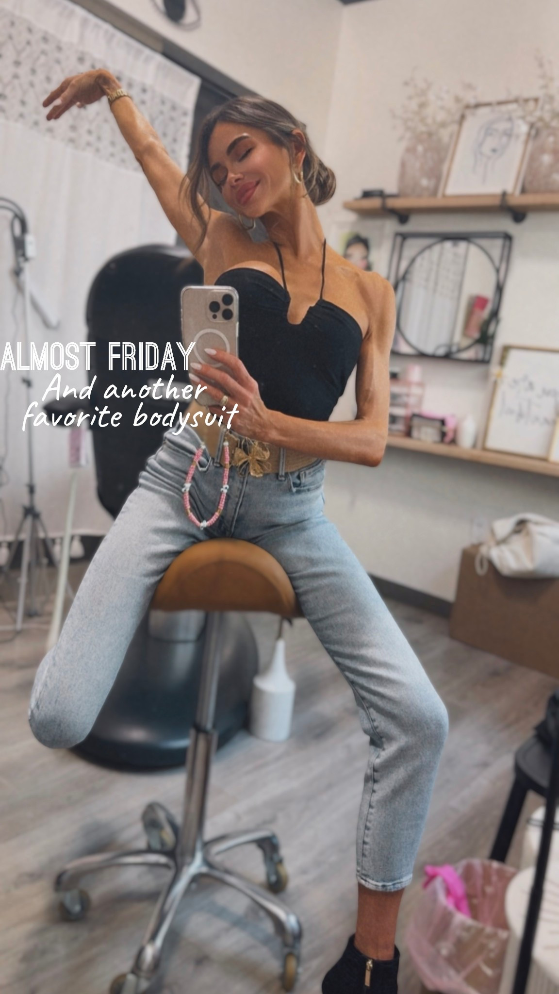 Obsessed with this bodysuit from @VICI 
It also comes in red AND it’s currently on sale 🖤❤️

#LTKootd #LTKWorkwear #LTKOver40