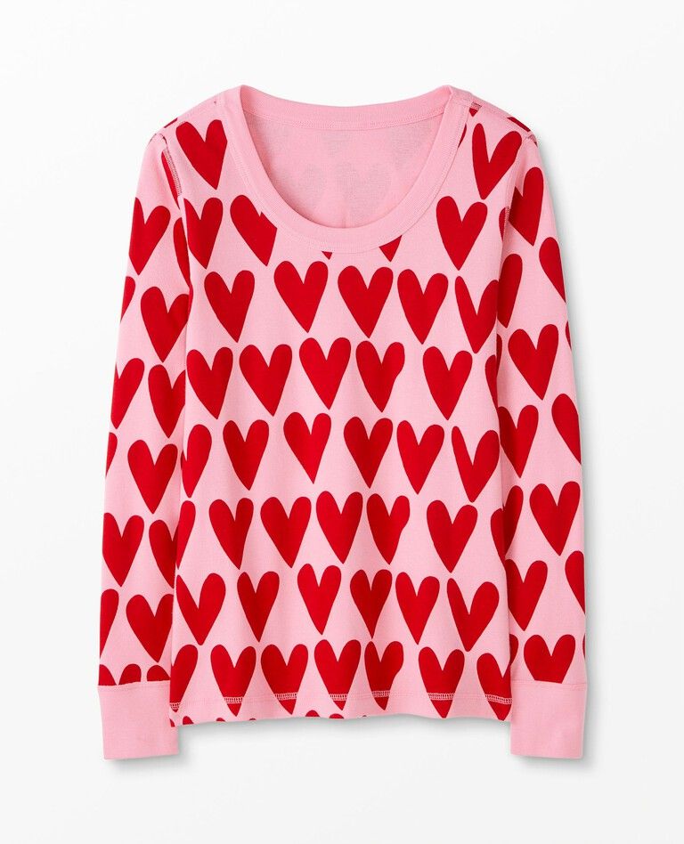 Women's Valentines Print Long John Pajama Top | Hanna Andersson