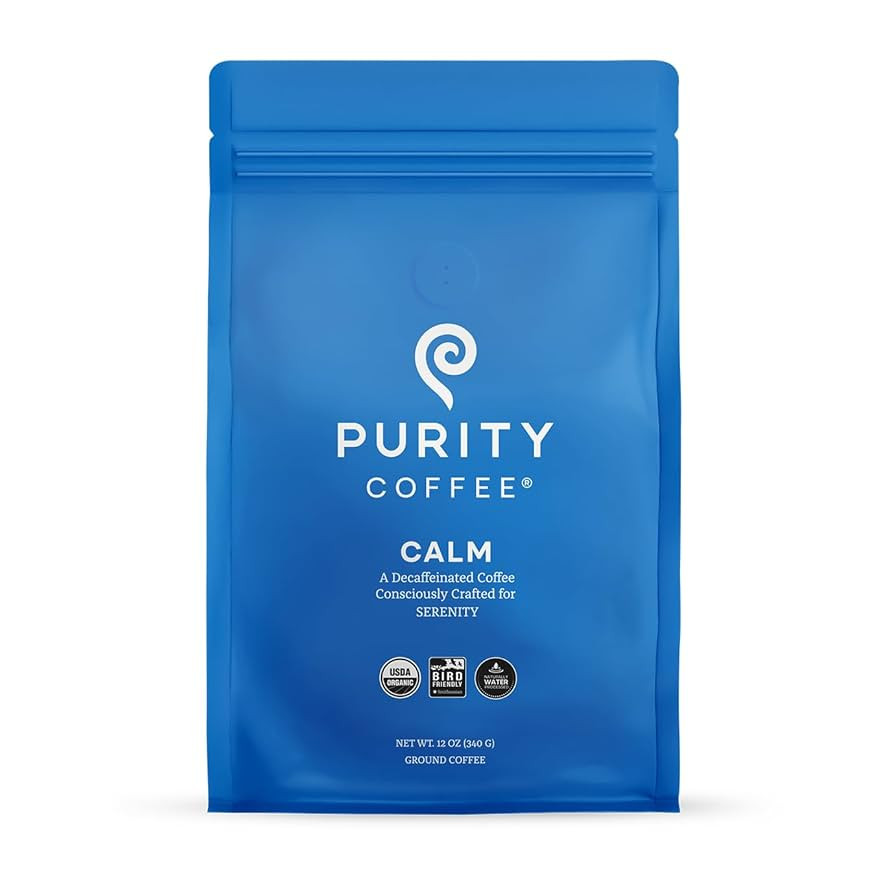 Purity Coffee CALM Decaf Ground Coffee - Natural Water Decaffeinated Coffee - USDA Organic and Th... | Amazon (US)