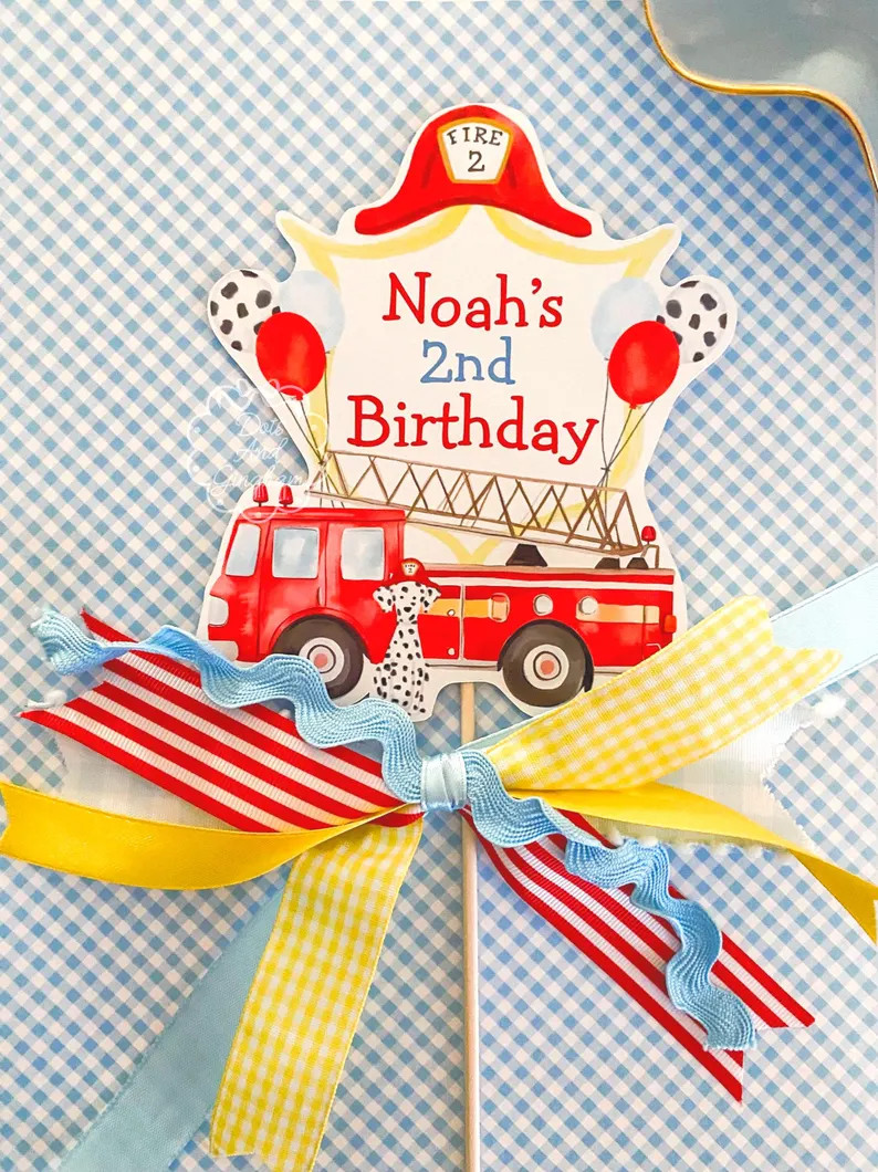 Firetruck Cake Topper - Etsy | Etsy (Global)
