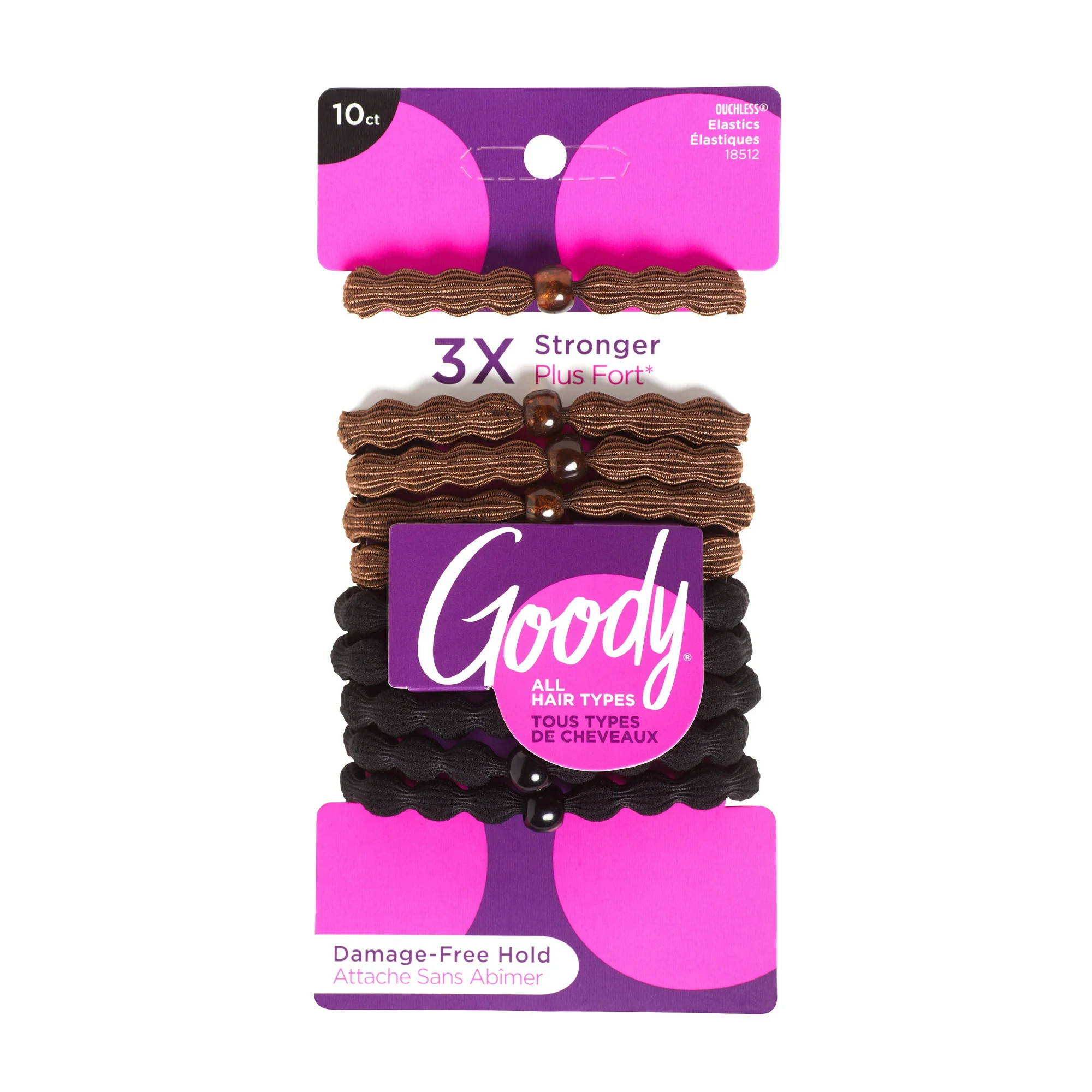 Goody Forever Elastics, Made for All Hair Types, Ponytail Holders, Black Brown, 10 Ct | Walmart (US)