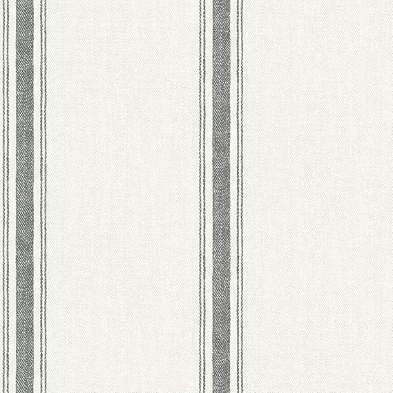 Chesapeake 3115-12461 Linette Fabric Stripe Wallpaper, Black, Wallpaper - Amazon Canada | Amazon (CA)