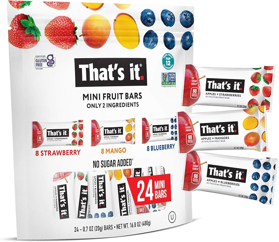 That's it. Mini Fruit Bars (Variety 24 PACK) No Sugar Added, Plant-Based, Vegan & Gluten Free, Br... | Amazon (US)