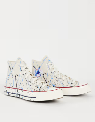 Converse Chuck 70 Hi paint splatter trainers in egret | ASOS | ASOS (Global)