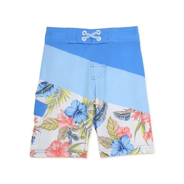 Wonder Nation Boys’ Quick Dry Swim Trunks with Side Pocket, UPF 50+, Sizes 4-18 & Husky - Walma... | Walmart (US)