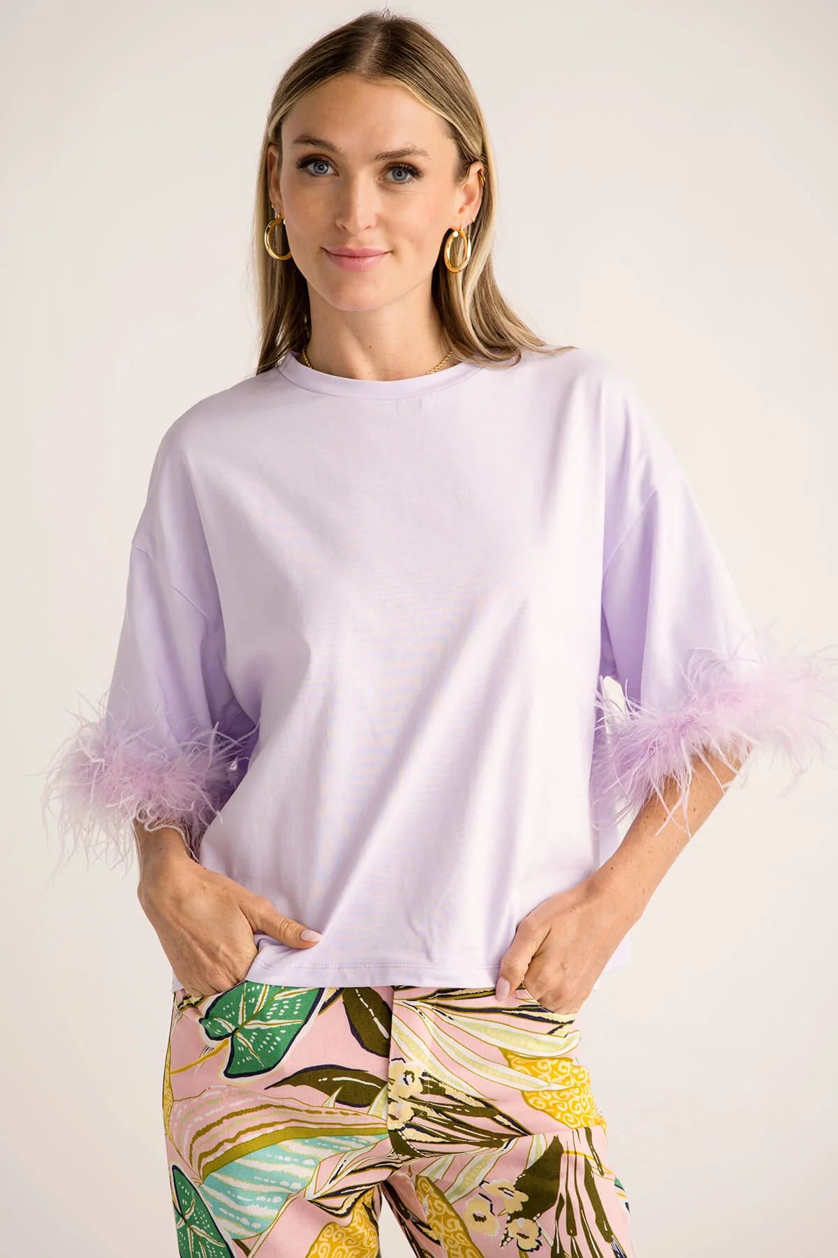 Vine and Love Feather Detail Top | Social Threads