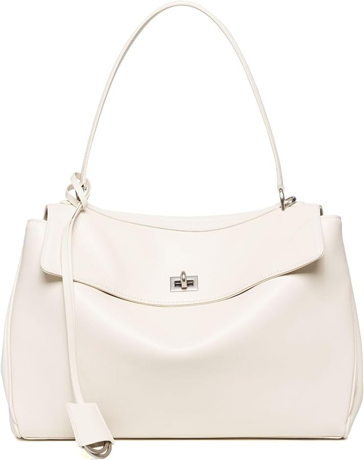 Genuine leather cowhide women's shoulder bag with detachable shoulder strap, flap buckle and unde... | Amazon (US)