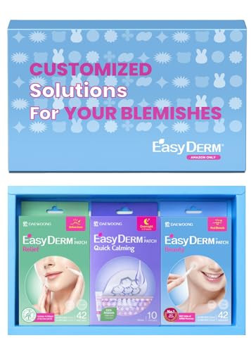 EasyDerm 3 Types of Pimple Patches 3-Type Gift Set, Acne care soluution, Korean Spot Patch to Cover ZitsㅣQuick Calming(10ea) + Relief(42ea) + Beauty Patches(42ea)ㅣDaewoong Pharmaceutical | Amazon (US)