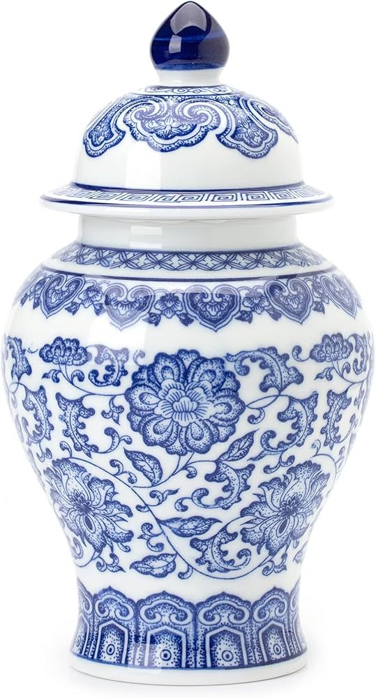 Blue and White Ginger Jars for Home Décor,Small Chinoiserie Porcelain, Good Ideal for Room, Offi... | Amazon (US)