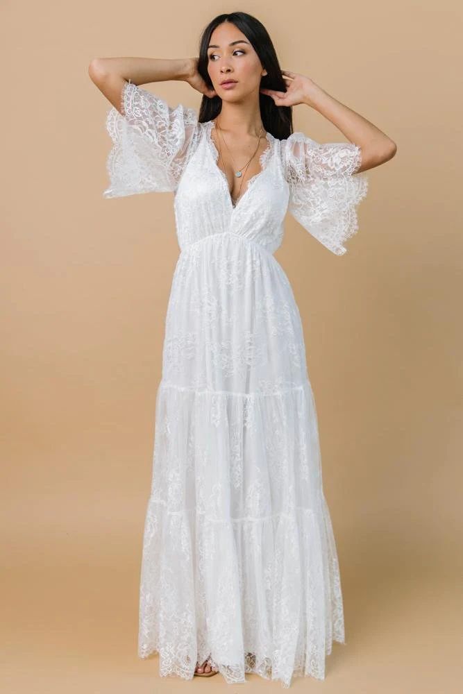 Wanderlust Lace Maxi Dress | White | Baltic Born