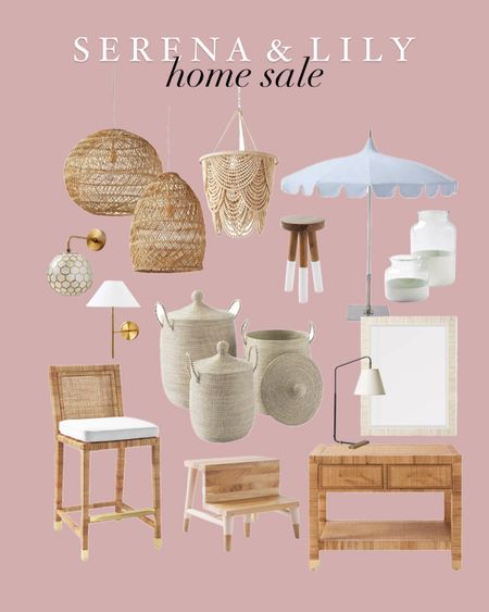 Serena and Lily home sale - lajolla baskets, rattan pendants, and teak stool

#LTKSaleAlert #LTKFindsUnder100 #LTKHome